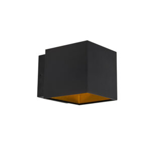Dizajnové nástenné svietidlo čierna / zlatá vrátane LED – Caja