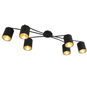 Moderné stropné svietidlo čierne 6 svetiel - Lofty