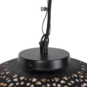 Orientálna závesná lampa čierna so zlatom 45 cm - Radiante