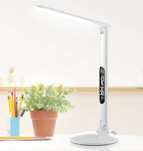 LED lampa na písací stôl Success s hodinami