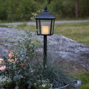 LED náhrobná lampa Flame Lantern, 52 cm