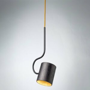 Závesná lampa Bocal s dreveným tienidlom