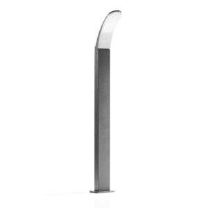 LED chodníková lampa Fiumicino v ohnutom tvare