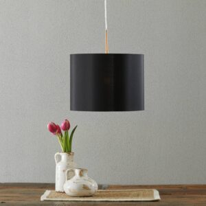 Lucande Patrik závesná lampa Ø30 cm čierna