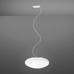 Fabbian Lumi White sklenená závesná lampa Ø 42 cm