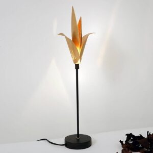 Stolná lampa Airone so zlatým kvetom