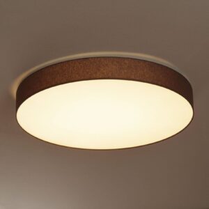 LED stropná lampa Luno s chintzovým tienidlom
