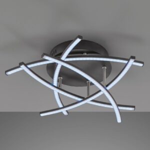 Stropné LED svetlo Cross tunable white 5-pl čierna