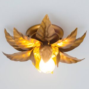 Stropné svietidlo ANTIK so zlatými listami 26 cm