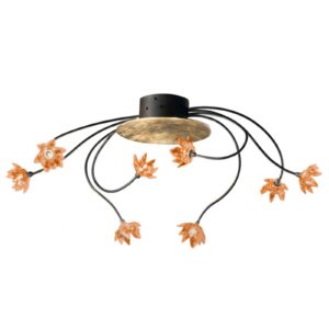 Stropné svietidlo Fiorella 8-plameňové jantárové