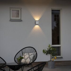 Vonkajšie nástenné LED Chieri, 4-pl., biela