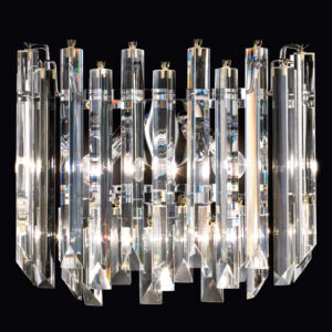 Nástenné svetlo Cristalli muránske sklo chróm 38cm