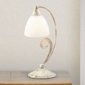Stolná lampa 1730/1L biela satinovaná slonovina