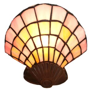 Dekoračná stolná lampa 6000 sklenená mušľa Tiffany