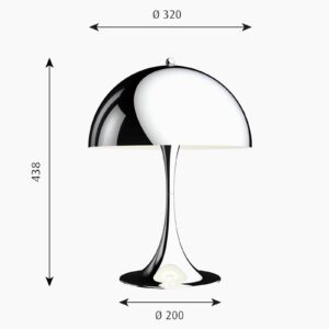 Louis Poulsen Panthella 320 stolová lampa chrómová