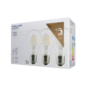 LED žiarovka E27 4W 2700K Filament Set 3 ks