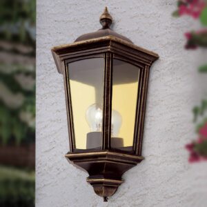 Vonkajšia nástenná lampa Puchberg, čierno-zlatá