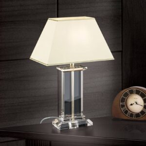 Stolná lampa Veronique široký podstavec krém/zlatá