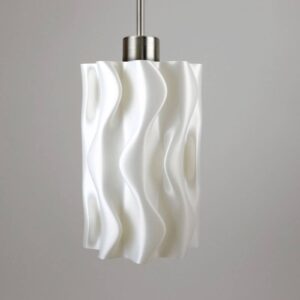 Závesná lampa Amöbe, 3D tlač, biela