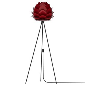 UMAGE Aluvia mini lampa čierna/rubínovo-červená