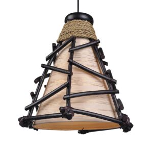 Dekoratívna závesná lampa Romy s drevom