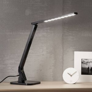 Čierna LED lampa na písací stôl Eleni