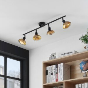 Lindby Erin stropné LED svietidlo čierno-zlatá 4pl