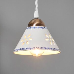 Závesná lampa NONNA z bielej keramiky