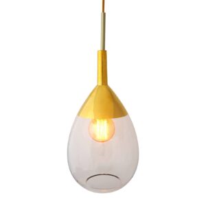 EBB & FLOW Lute M závesná lampa, zlatá číra