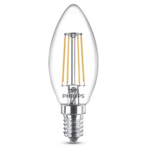 Philips E14 LED sviečka 4,3 W teplá biela filament