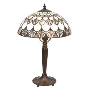 Stolná lampa 5998 mušľový vzor Tiffany vzhľad