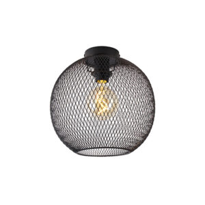 Moderné stropné svietidlo čierne 30 cm - Mesh Ball