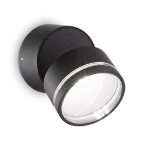 Ideal Lux Omega Round nástenné LED 4 000K čierna