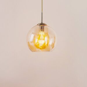 Závesná lampa Balls jantárová sklenená guľa 25 cm