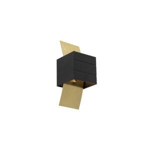 Dizajnová nástenná lampa čierna so zlatom - Amy