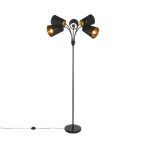 Moderná stojaca lampa čierna 5-svetlá - Carmen
