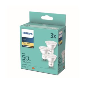 Philips LED reflektor GU10 4,7W biela 2700K 36° 3x