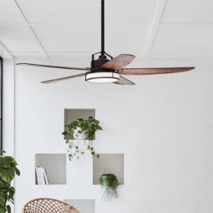 Stropný ventilátor Louisville LED svetlo bronz/Koa