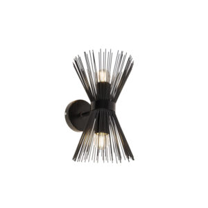 Art Deco nástenné svietidlo čierne 2-svetlo - Metla