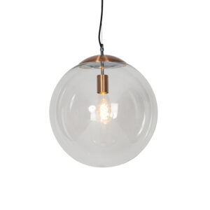 Škandinávska závesná lampa medená s čírym sklom – Ball 40