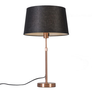 Stolová lampa medená s čiernym tienidlom nastaviteľná 35 cm – Parte