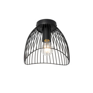 Dizajnové stropné svietidlo čierne 20 cm – Pua