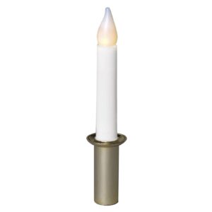 LED sviečka s držiakom bielo-zlatá