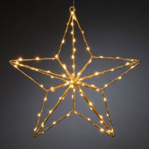 LED ozdobné svetlo zlaté hviezdy 37x36 cm