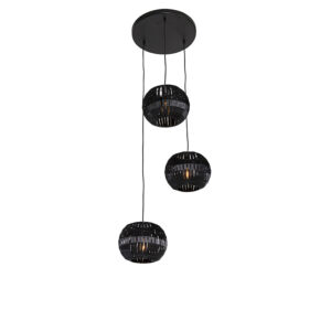 Moderné závesné svietidlo čierne 3-svetlo - Zoë