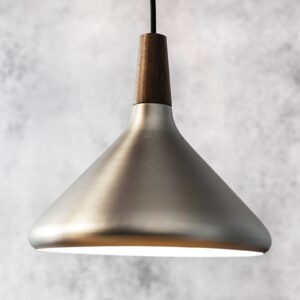 Závesná lampa Nori z kovu, oceľová farba, Ø 27 cm