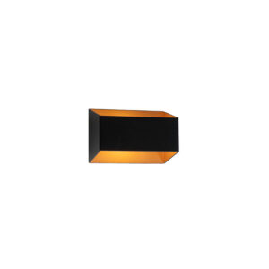 Dizajnová nástenná lampa čierna so zlatom - Alone S