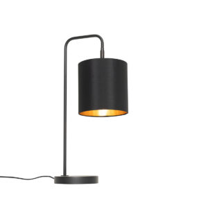 Moderná stolová lampa čierna so zlatým interiérom – Lofty