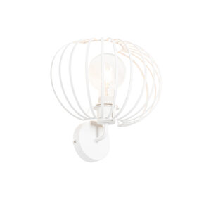 Dizajnové nástenné svietidlo biele 30 cm - Johanna