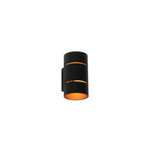 Dizajnová nástenná lampa čierna so zlatom - Pia